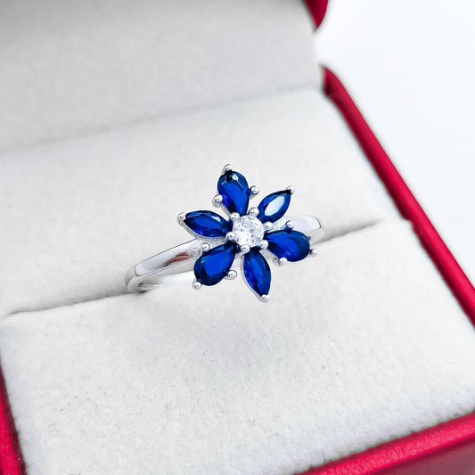 Anillo Flor Azul