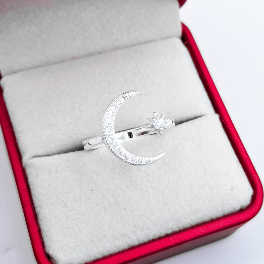 Anillo Media Luna Zirconia