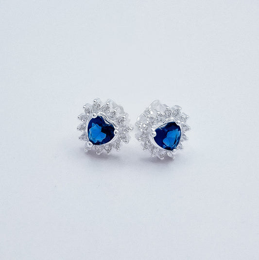 Arete Corazon Azul