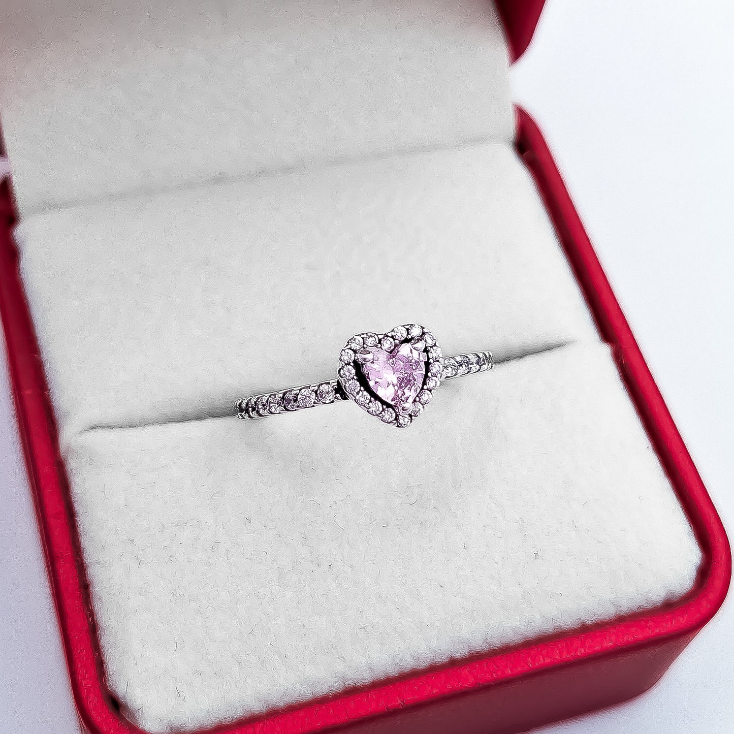 Anillo Corazon Rosa Zirconia