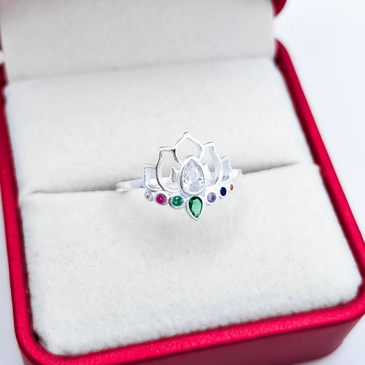 Anillo Loto Zirconia