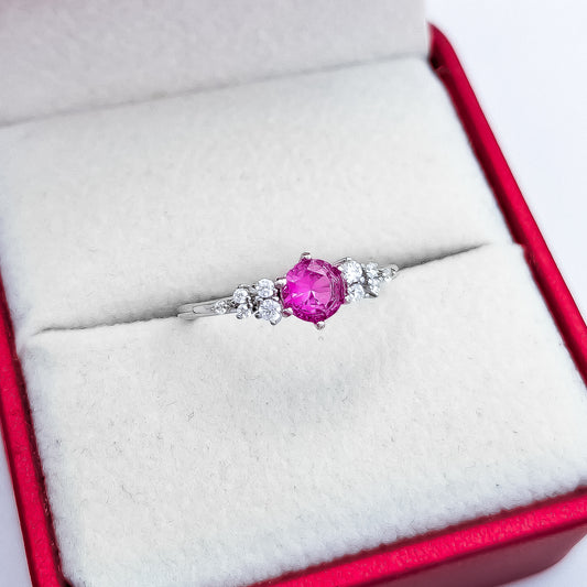 Anillo Zirconia Rosa