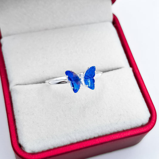 Anillo Mariposa Azul Fuerte