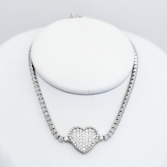 Pulsera Corazon Zirconia