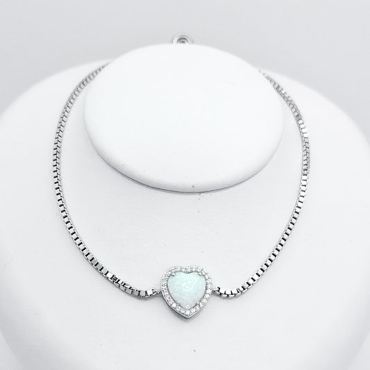 Pulsera Opalo Corazon