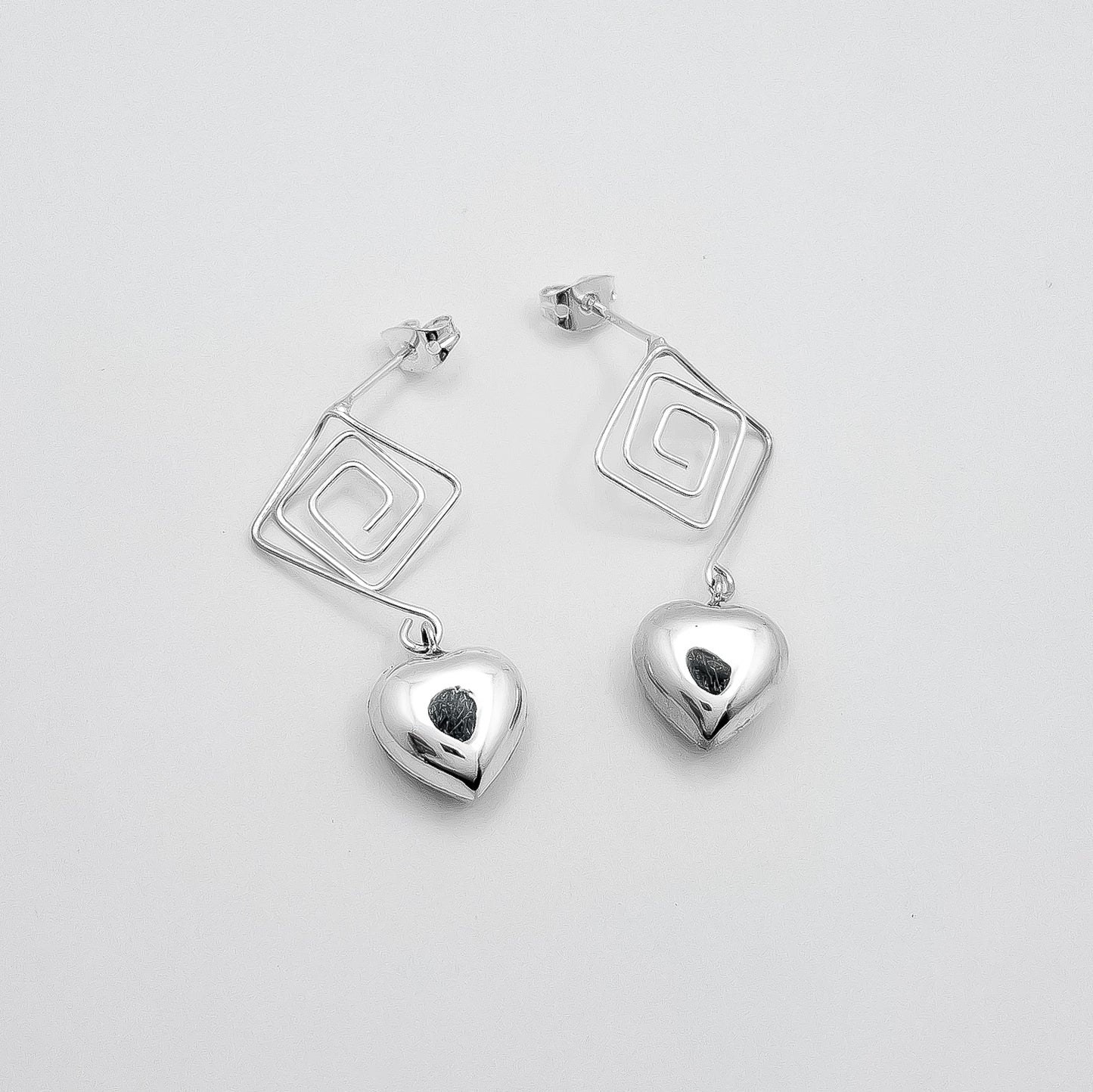Arete Cuadrado Corazon