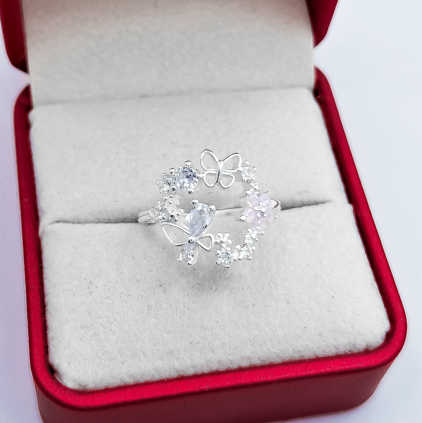 Anillo Flor Mariposa