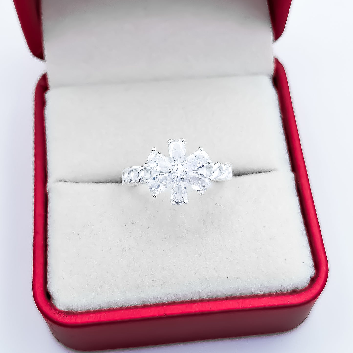 Anillo Zirconia Flor