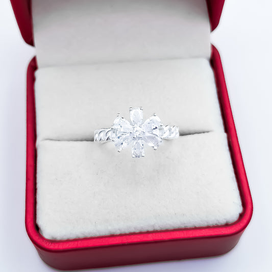 Anillo Zirconia Flor