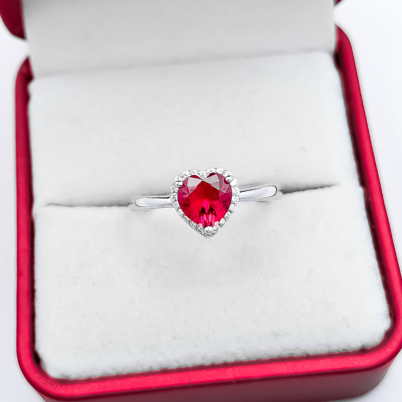 Anillo Corazon Rojo
