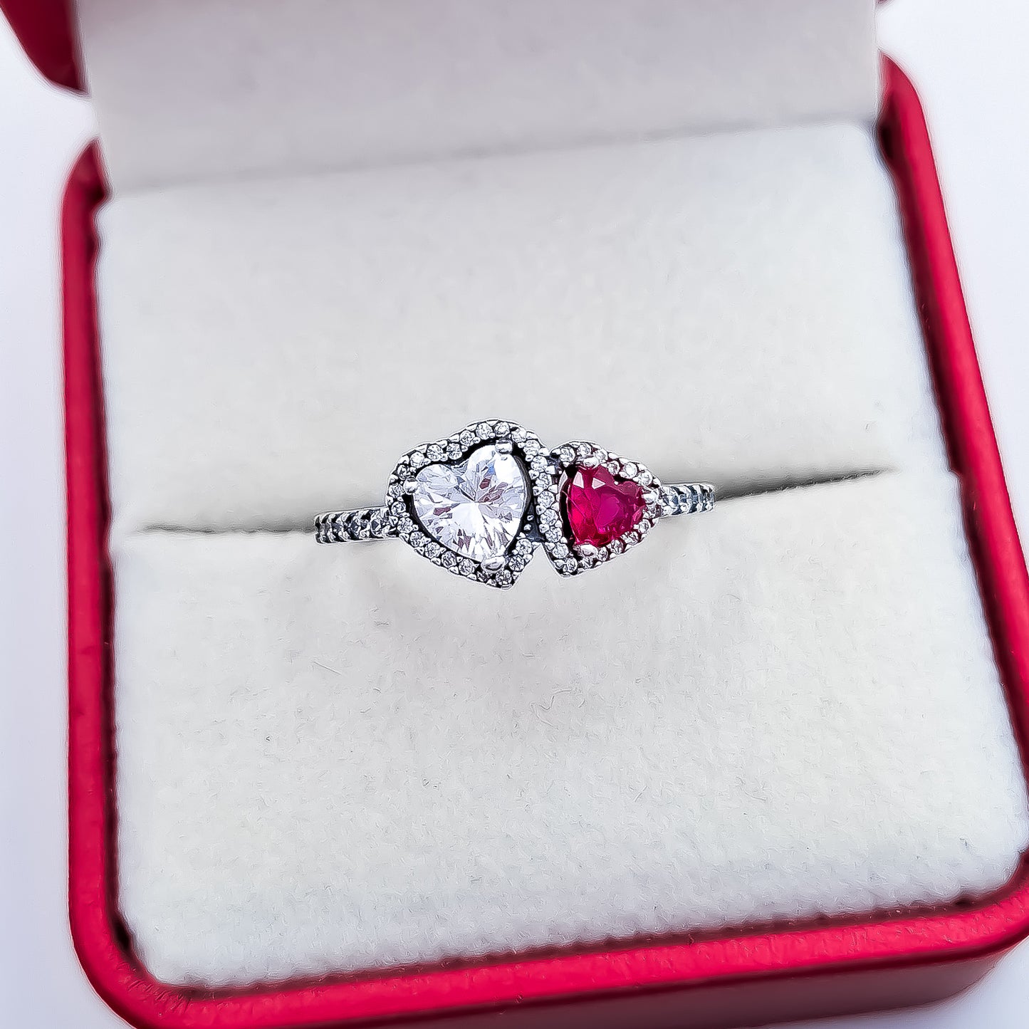 Anillo 2 Corazones Rojo