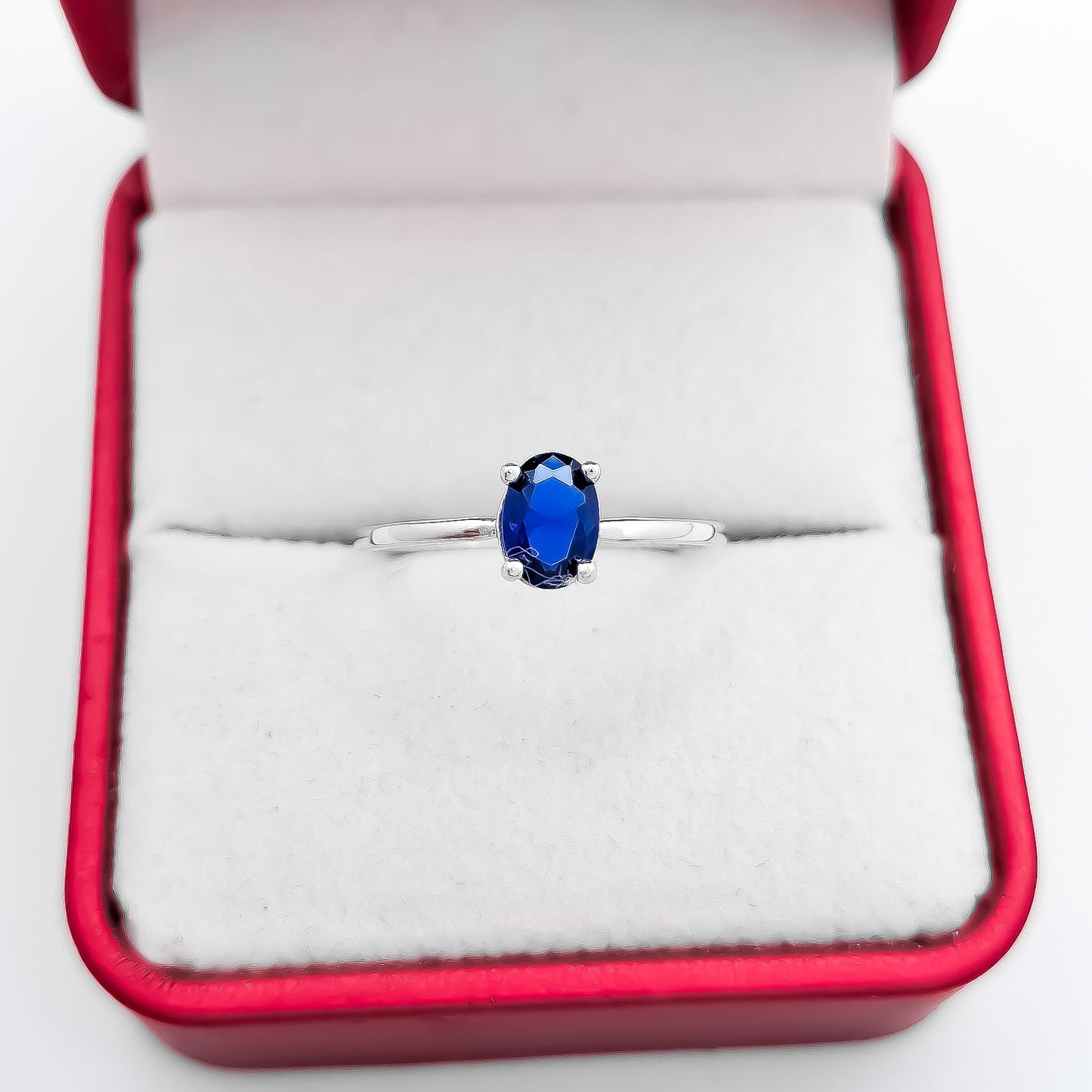 Anillo Zirconia Azul Marino