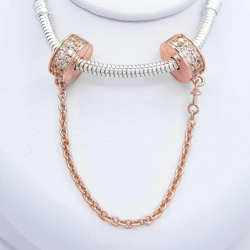 Charm Seguridad Plata Rosa