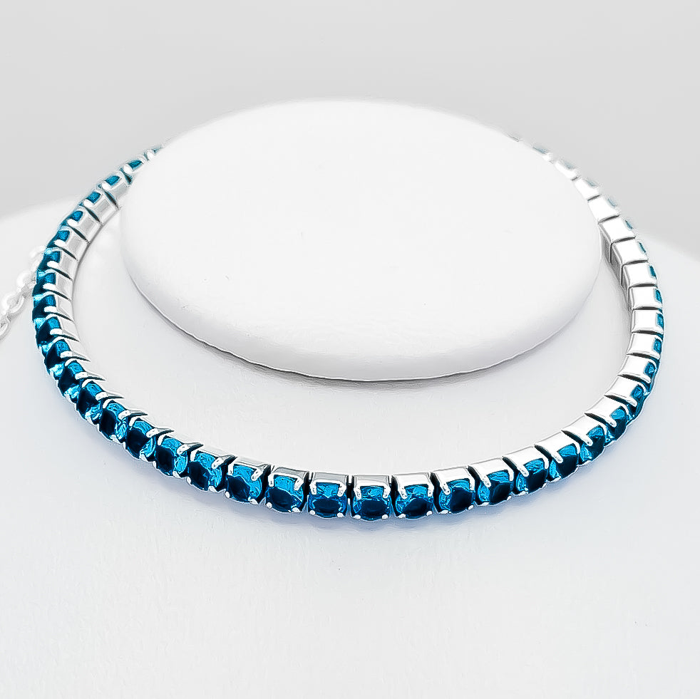 Pulsera Zirconia Azul