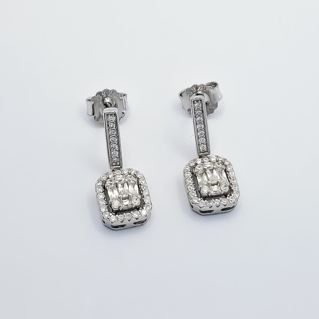 Arete Cuadro Largo Zirconia