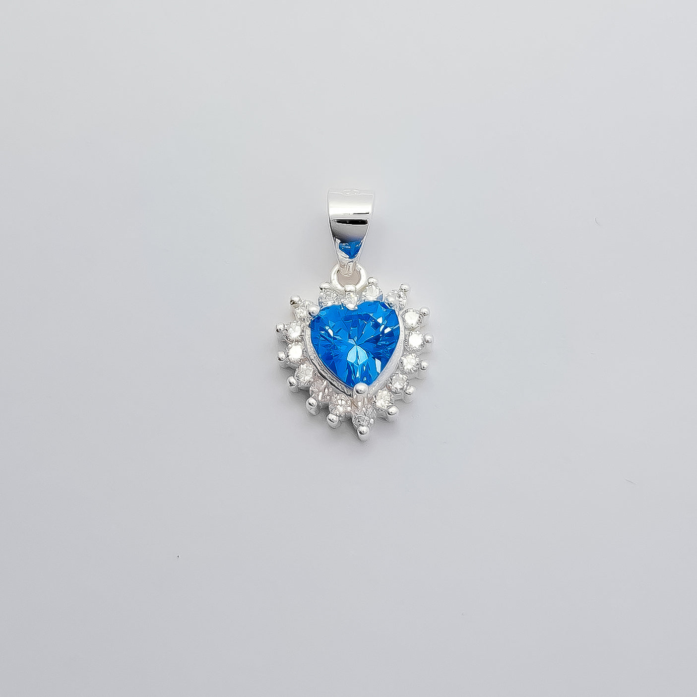 Dije Corazon Zirconia Azul