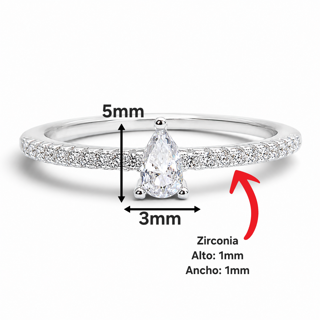Anillo Zirconia Semillas