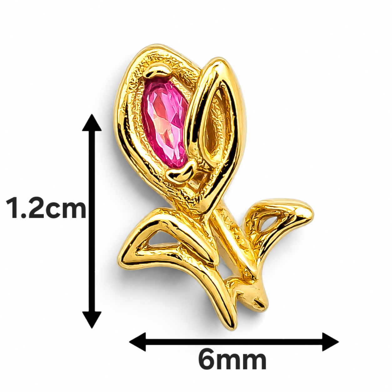 Charm Dorado Tulipan Plata Ley 925