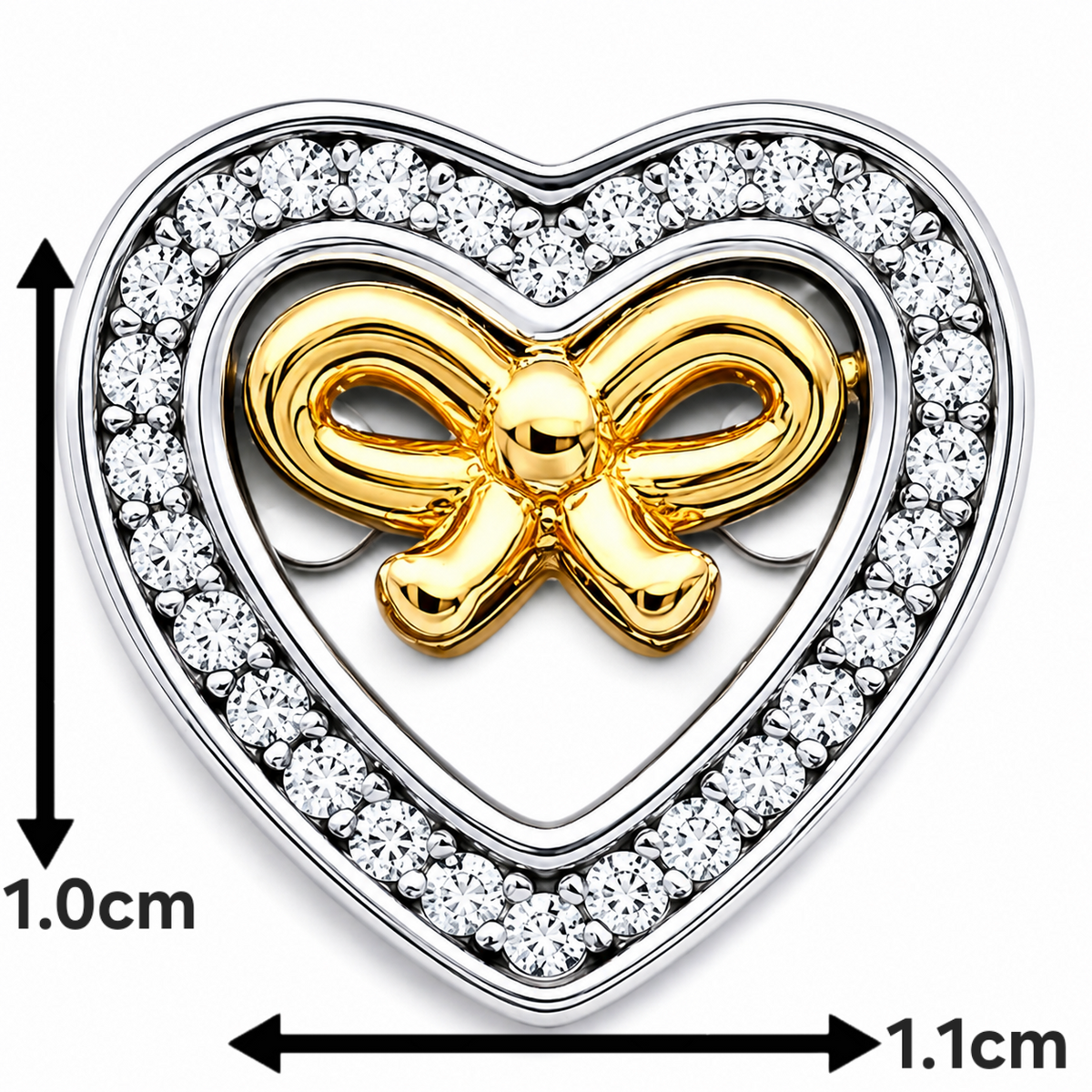 Charm Corazon Moño Plata Ley 925