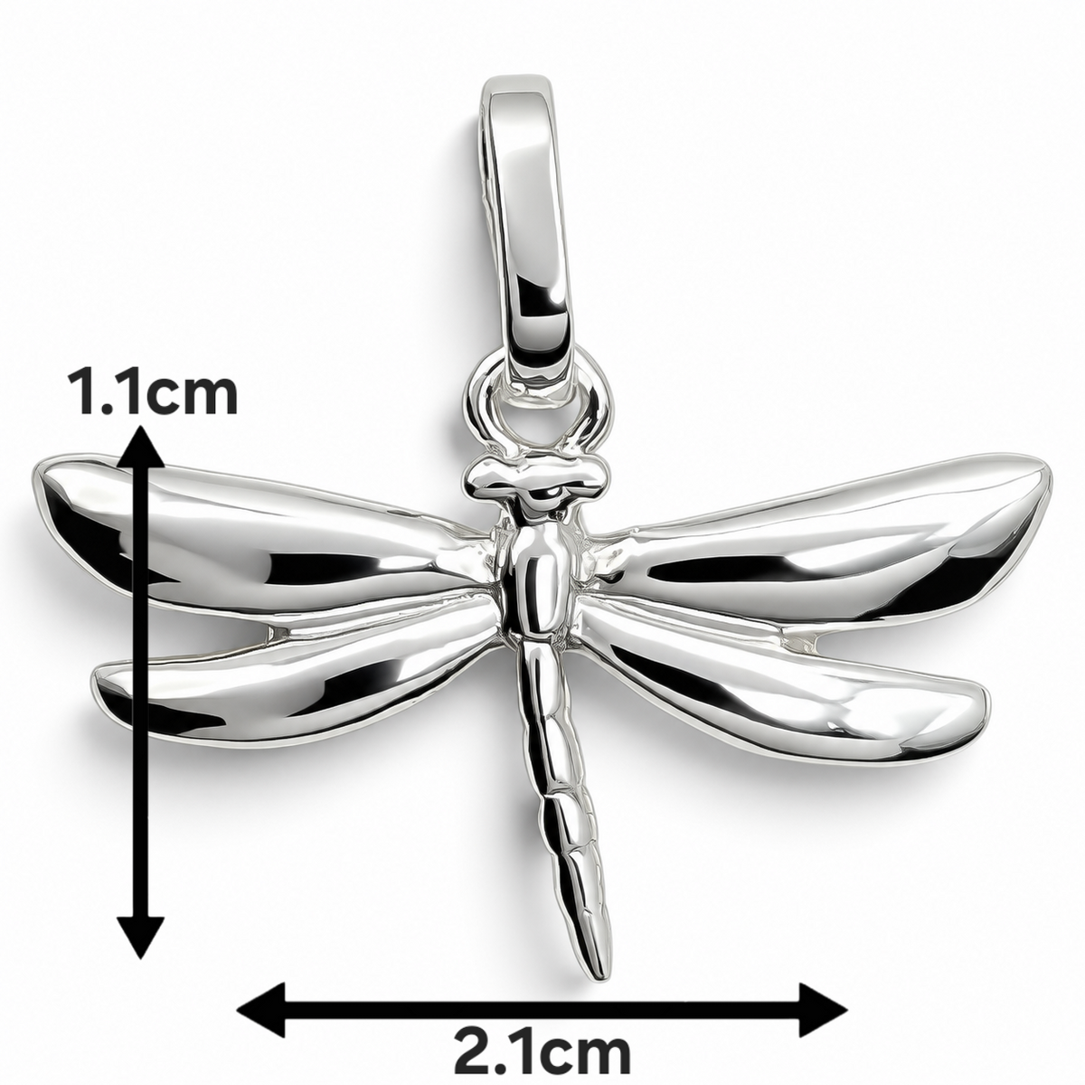 Dije Libelula Liso Blanco Plata Ley 925