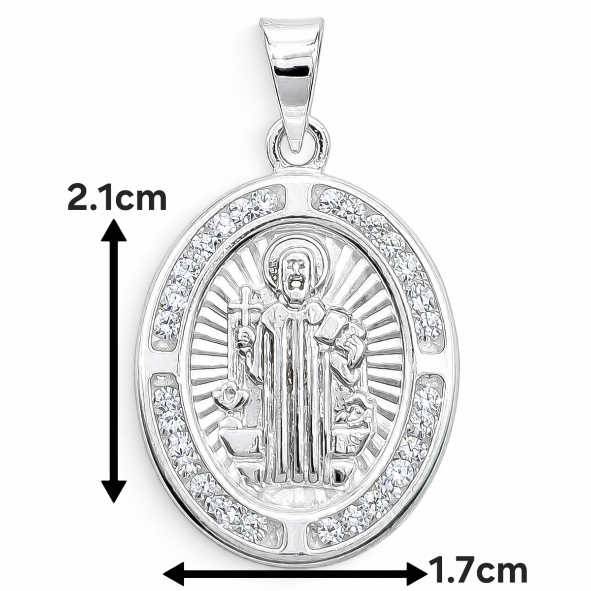 Dije Medalla San Benito Plata Ley 925