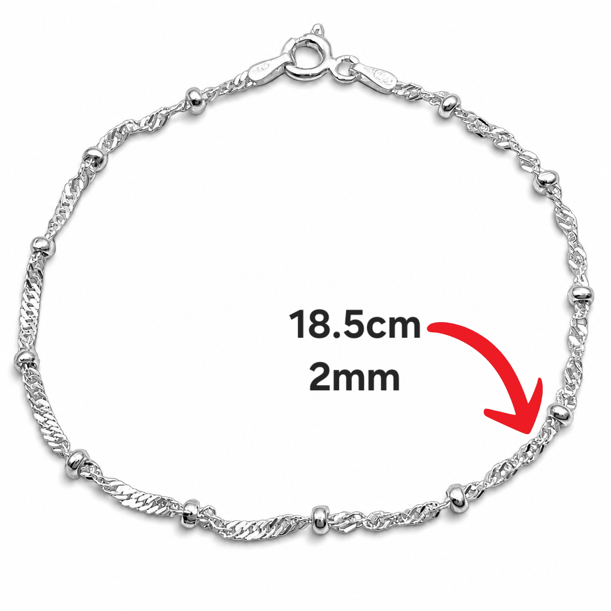 Pulsera Bolita Cuba Plata Ley 925