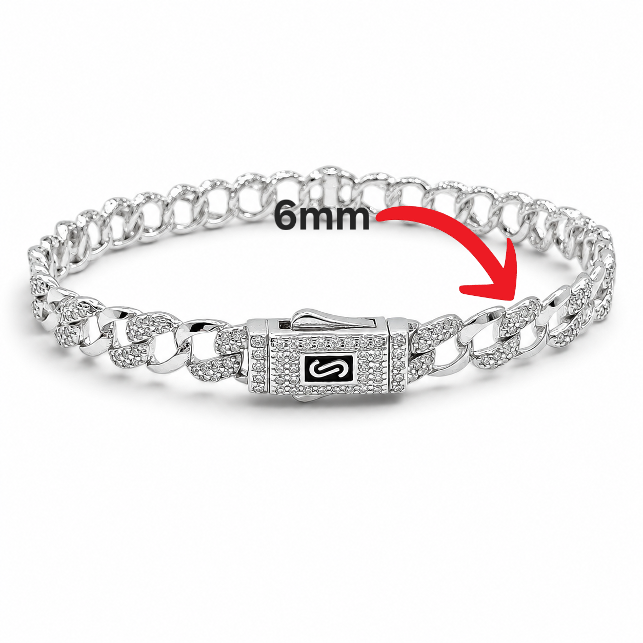 Brazalete Mona Zirconia 6mm Plata Ley 925