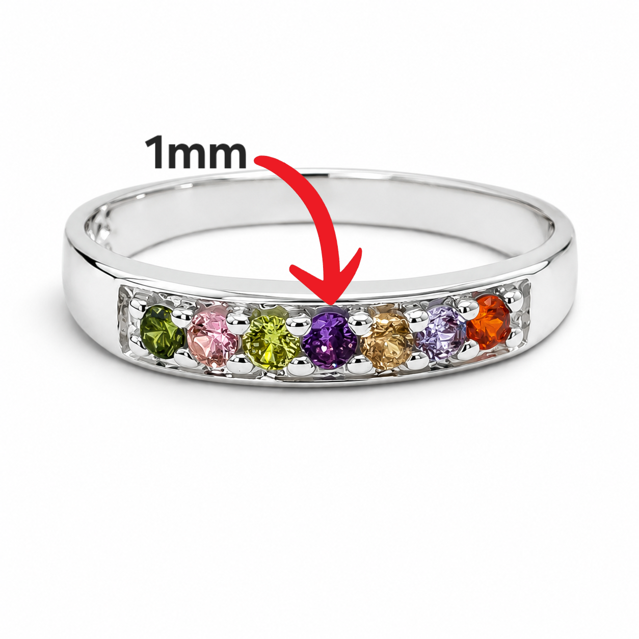 Anillo Colores Plata Ley 925
