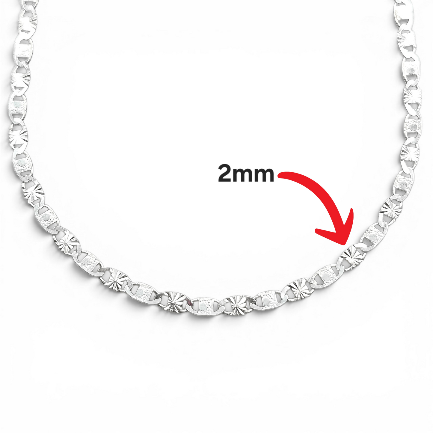 Cadena Ligera 2mm Plata Ley 925