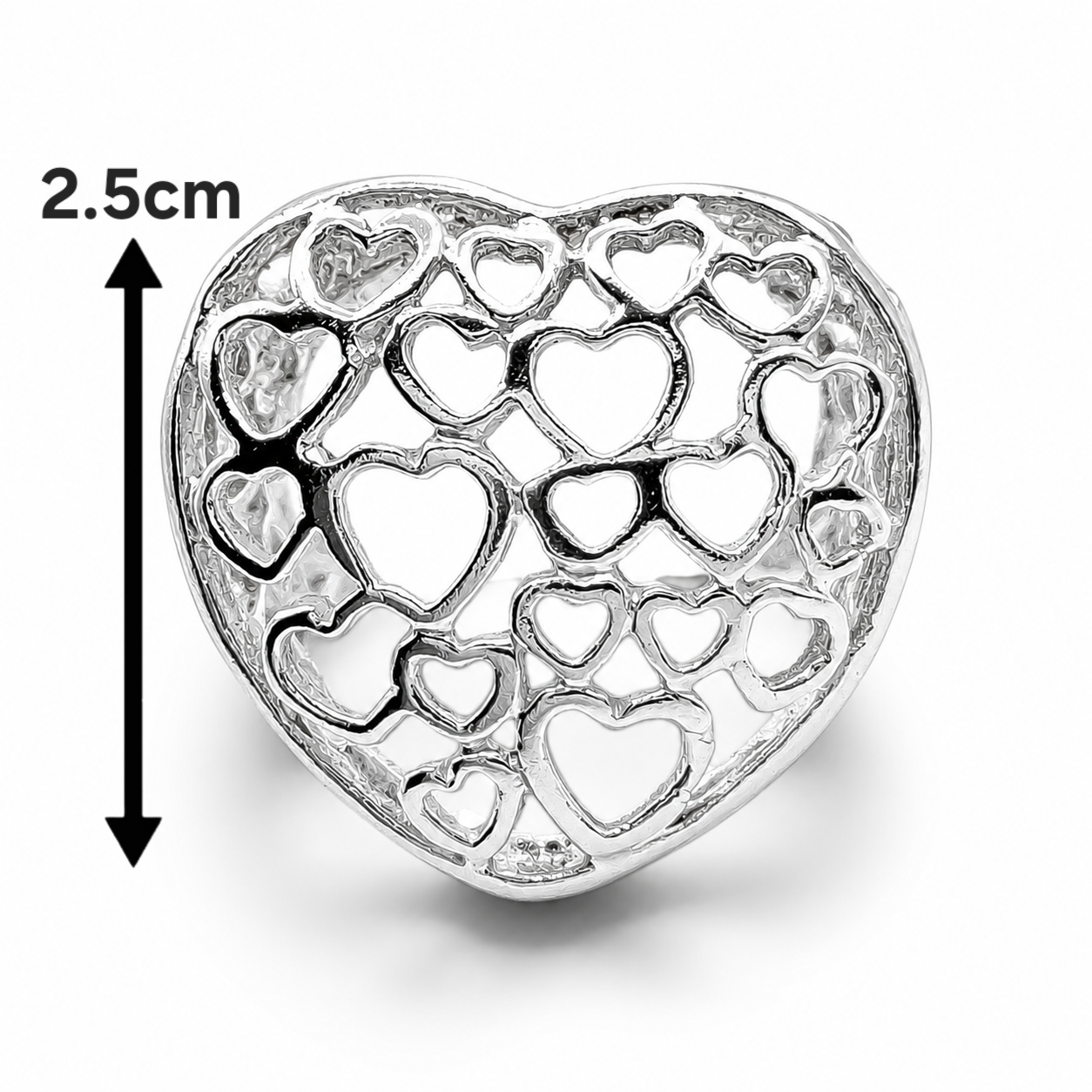 Anillo Corazon Bombeado Plata Ley 925