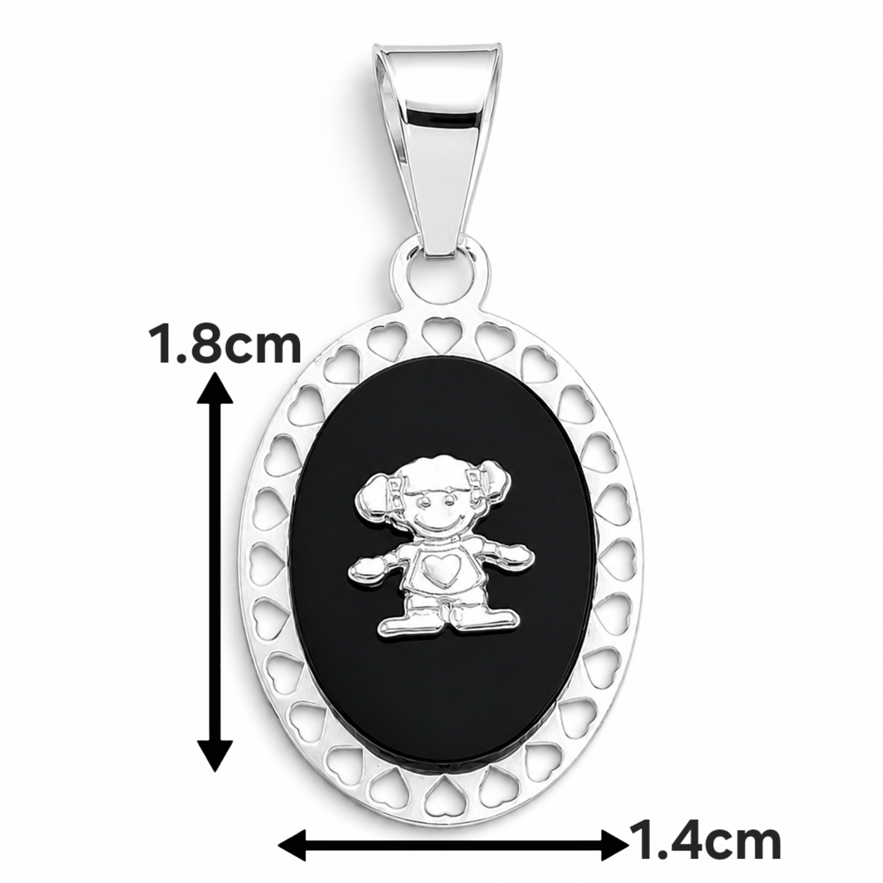 Dije Oscuro Niña Plata Ley 925
