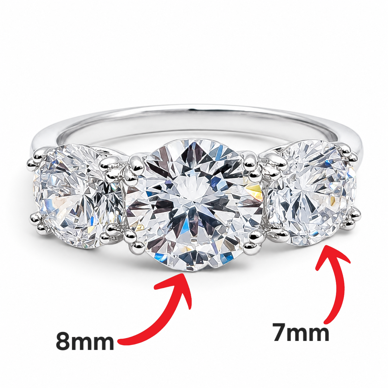 Anillo 3 Zirconias Plata Ley 925