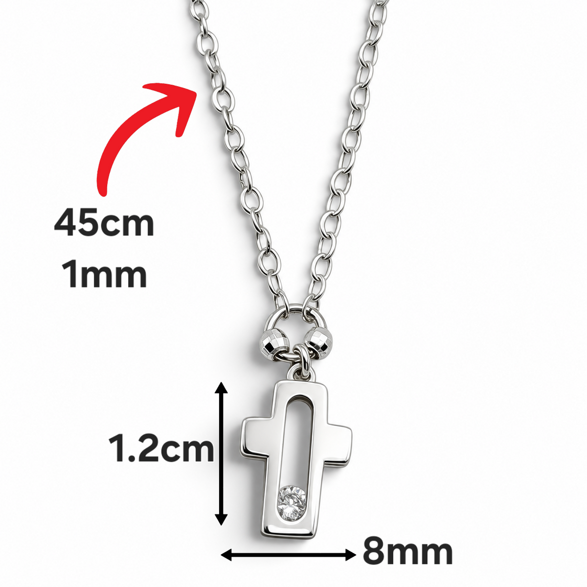 Collar Cruz Plata Ley 925