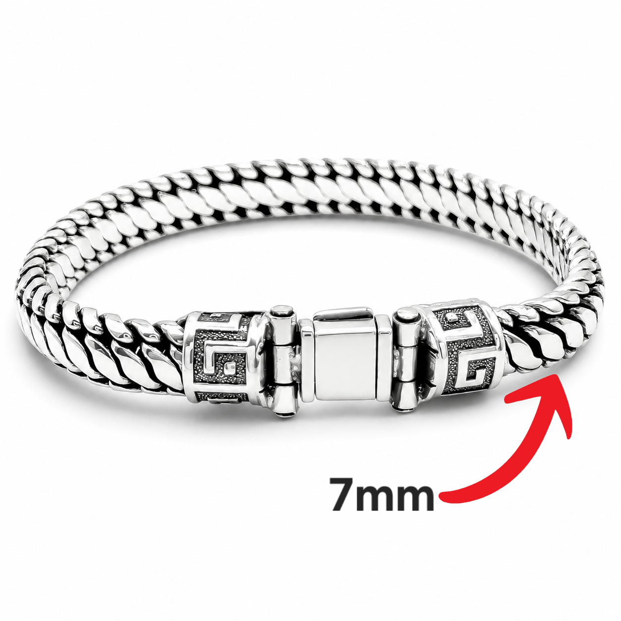 Pulso Grueso 7mm Plata Ley 925