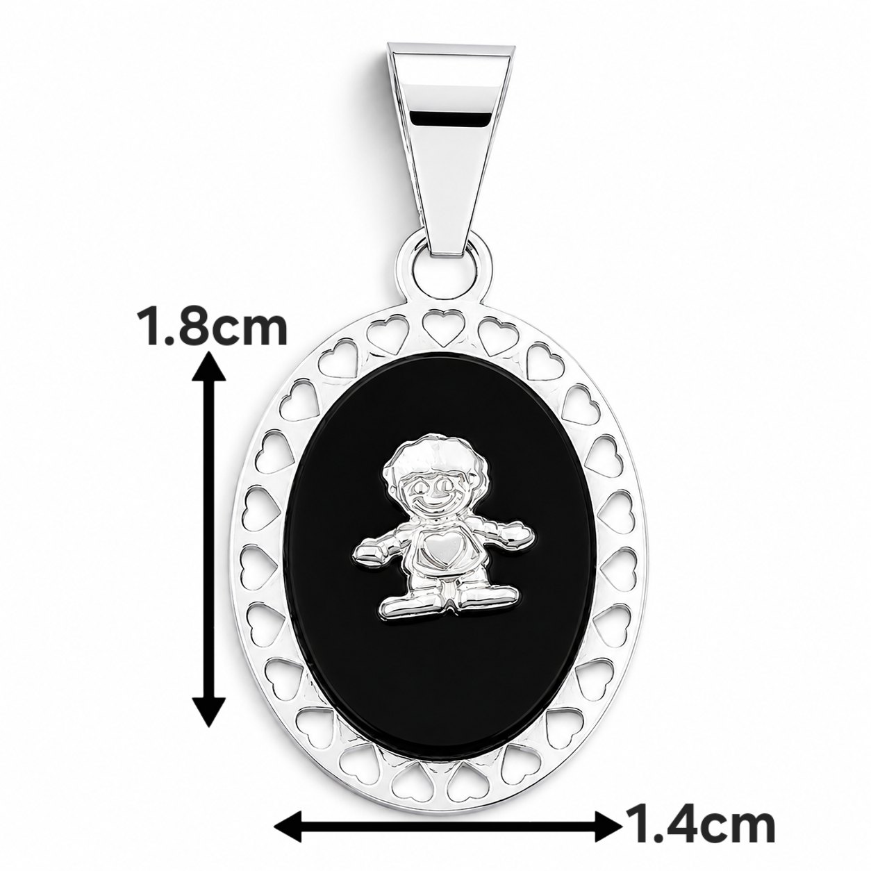 Dije Oscuro Niño Plata Ley 925