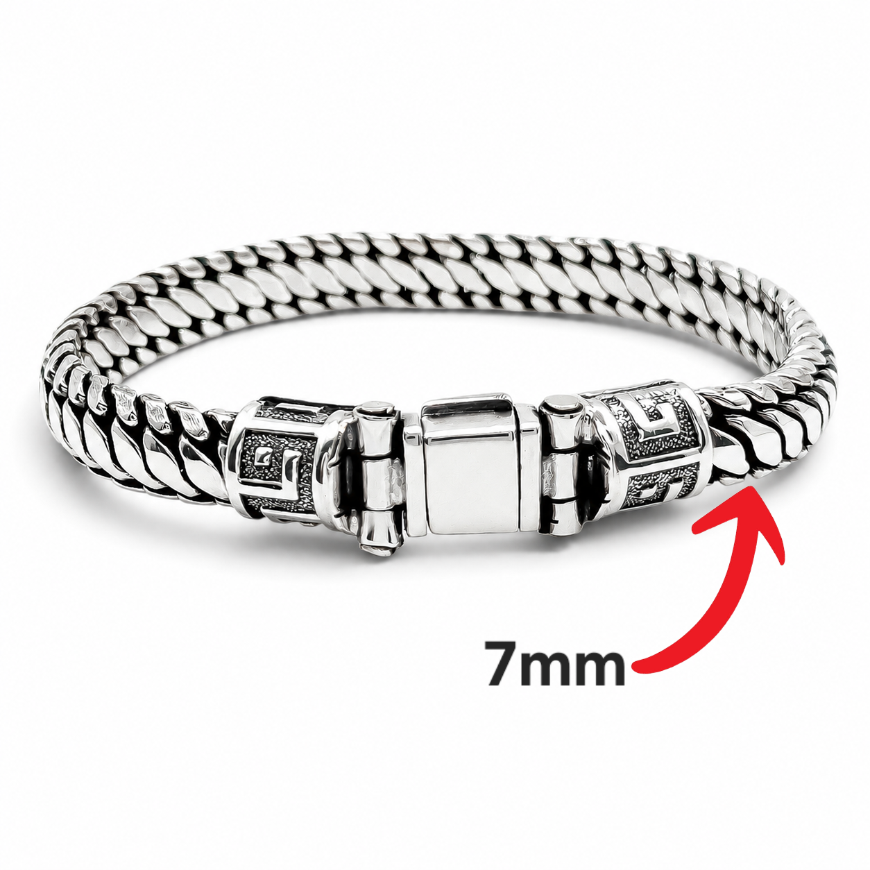 Pulso Grueso 7mm Plata Ley 925
