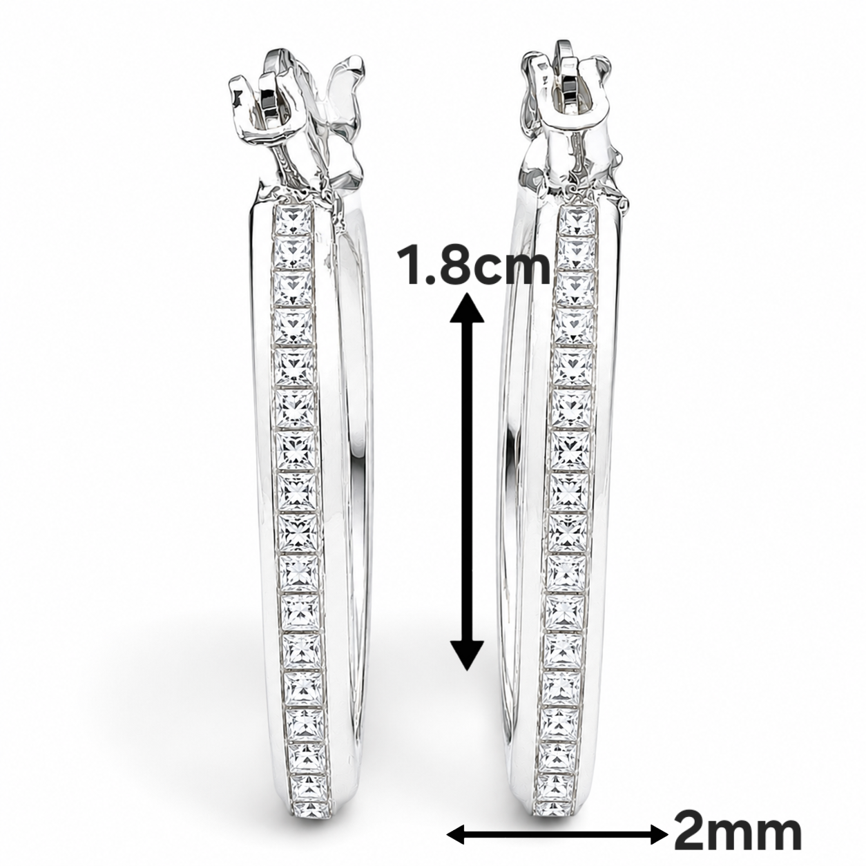 Arracada Blanca Zirconia Plata Ley 925