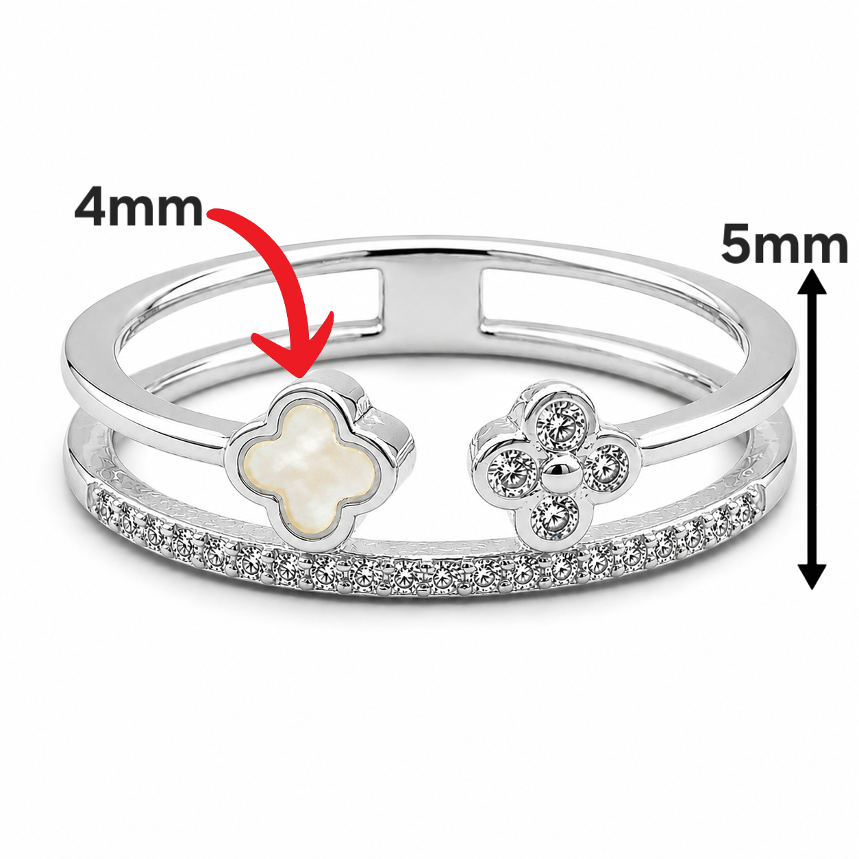 Anillo Blanco Van Plata Ley 925