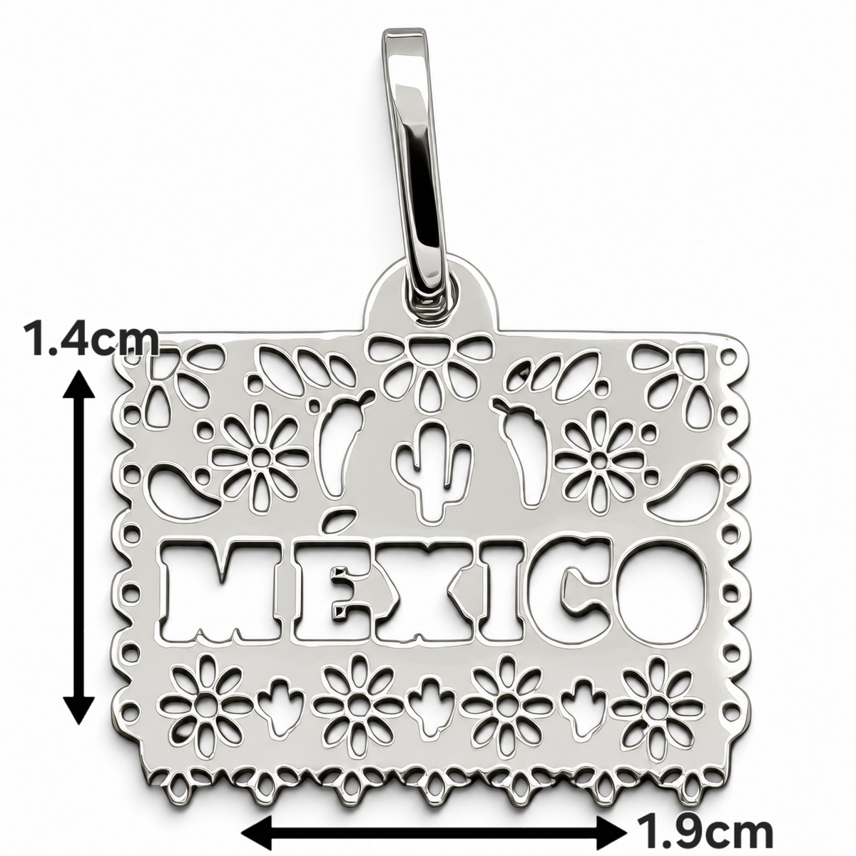 Dije Papel Picado Mexico Plata Ley 925