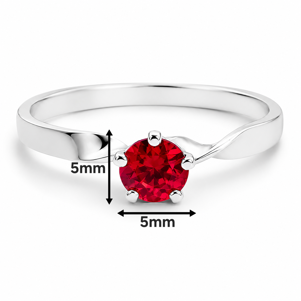 Anillo Solitario Rojo