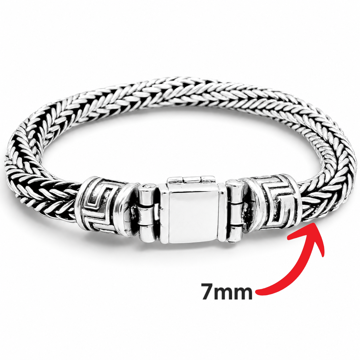 Pulso 7mm Plata Ley 925