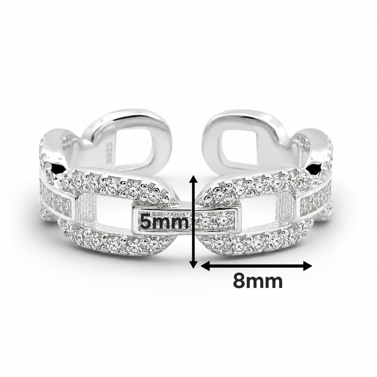 Anillo Cadena Zirconia