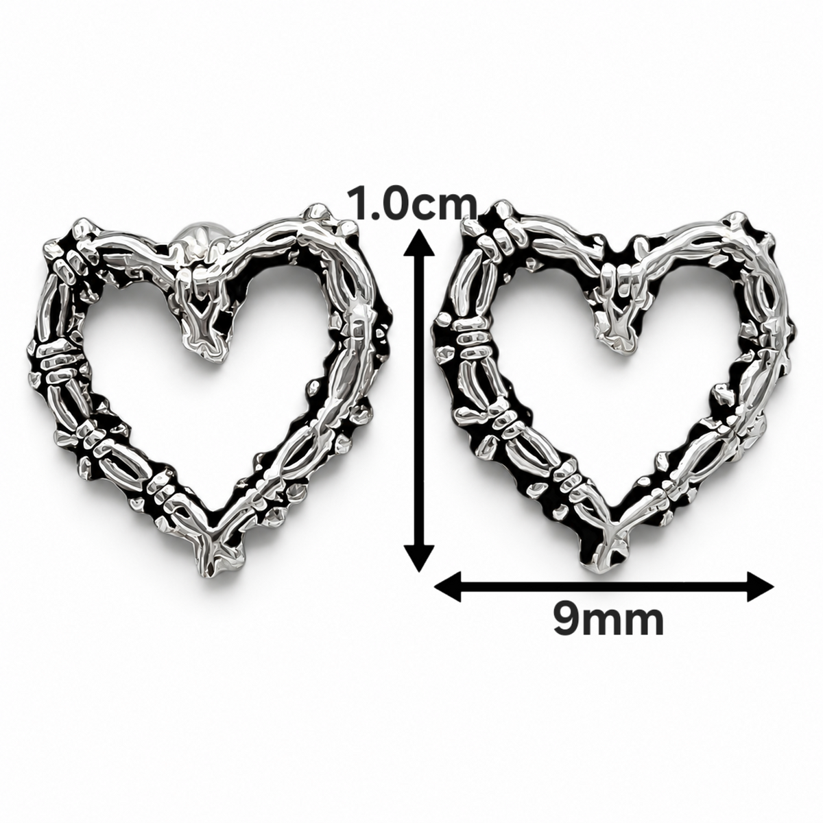 Broquel Corazon Espinas Plata Ley 925
