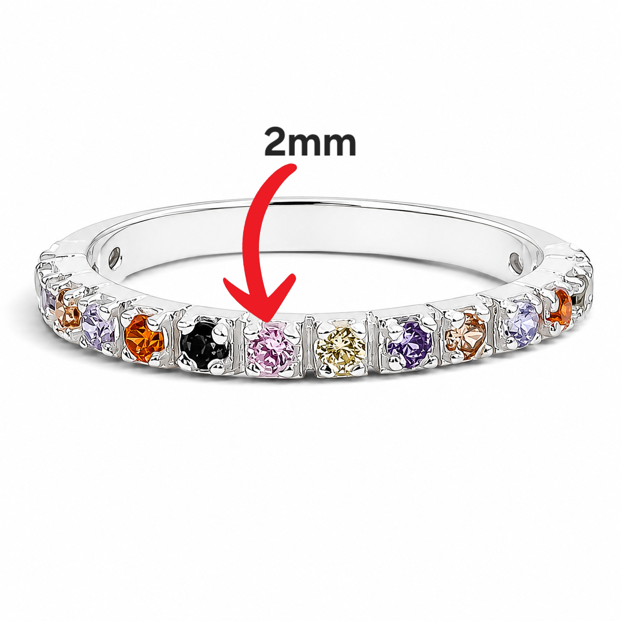 Anillo Multicolor Plata Ley 925