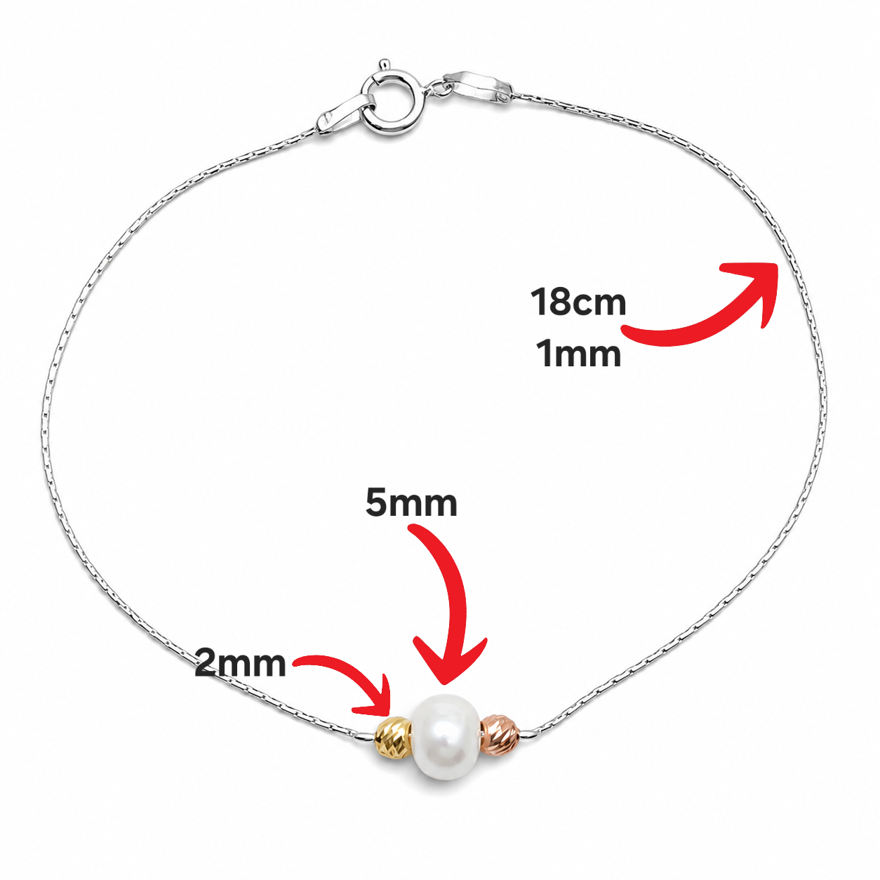 Pulsera Perla Plata Ley 925