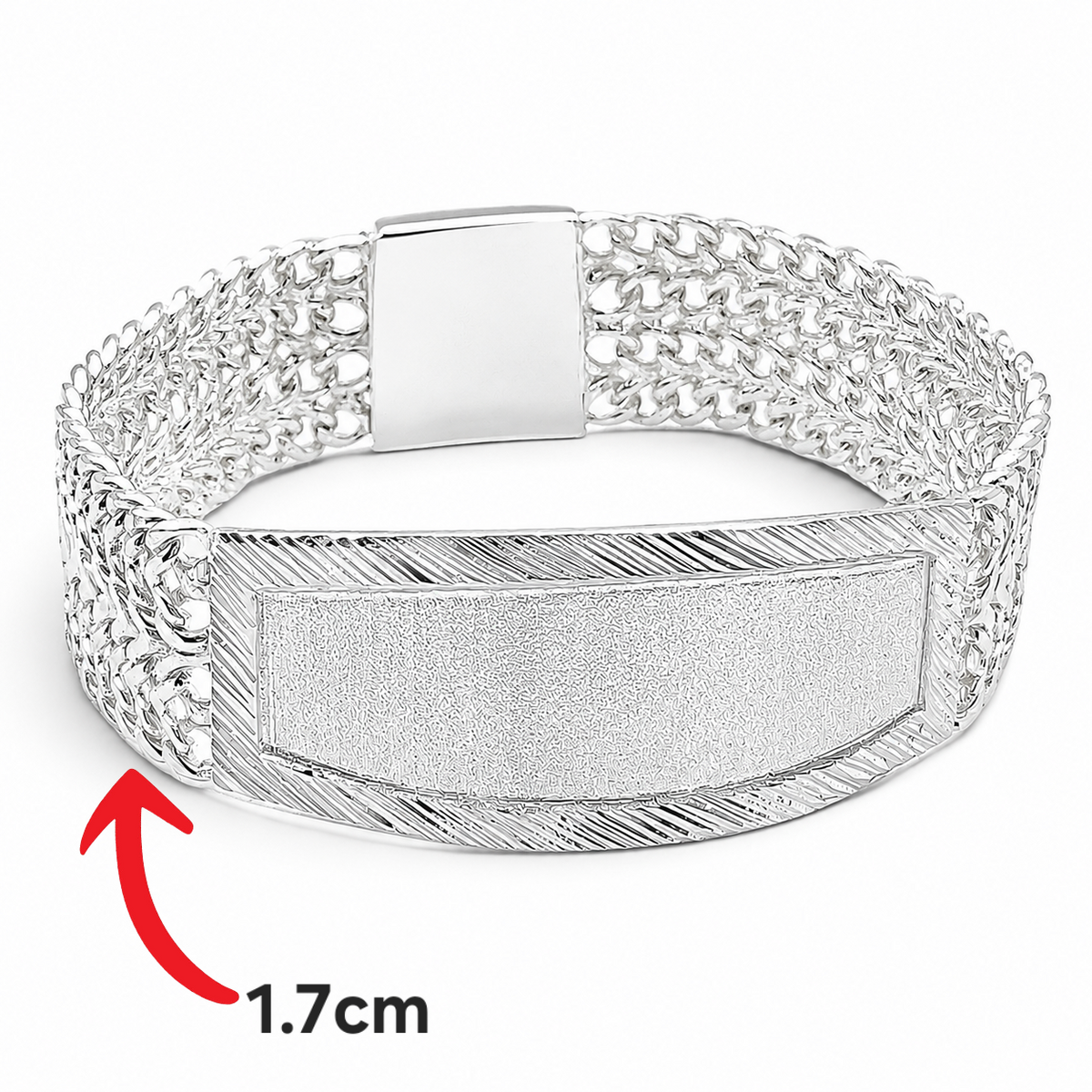 Esclava Gruesa 1.7cm Plata Ley 925