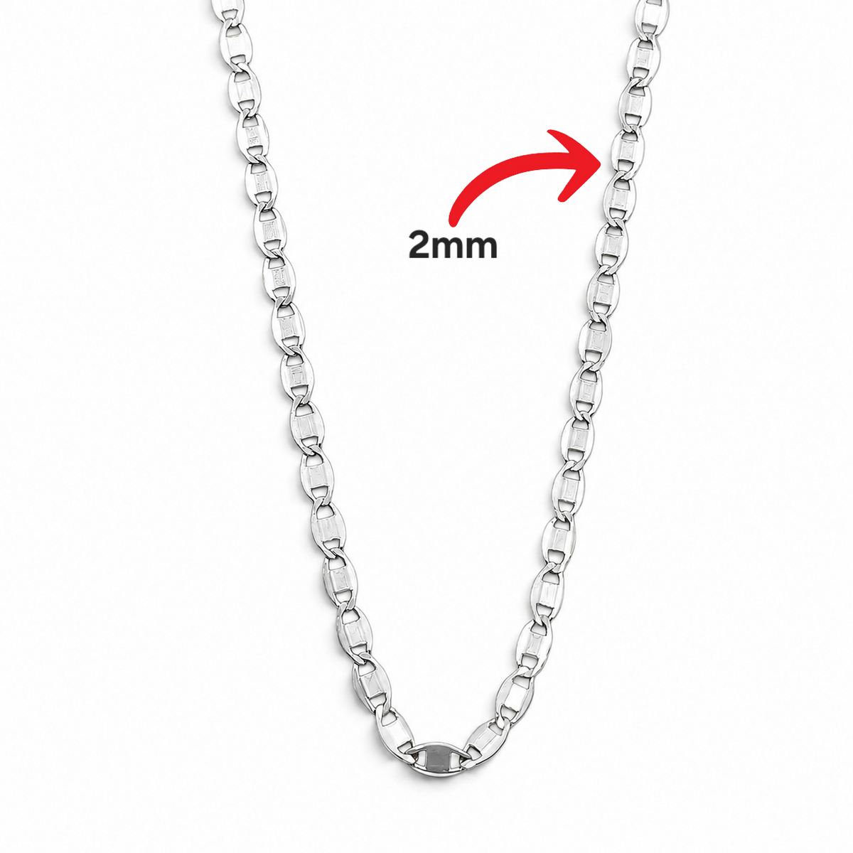 Cadena Planchada 2mm Plata Ley 925
