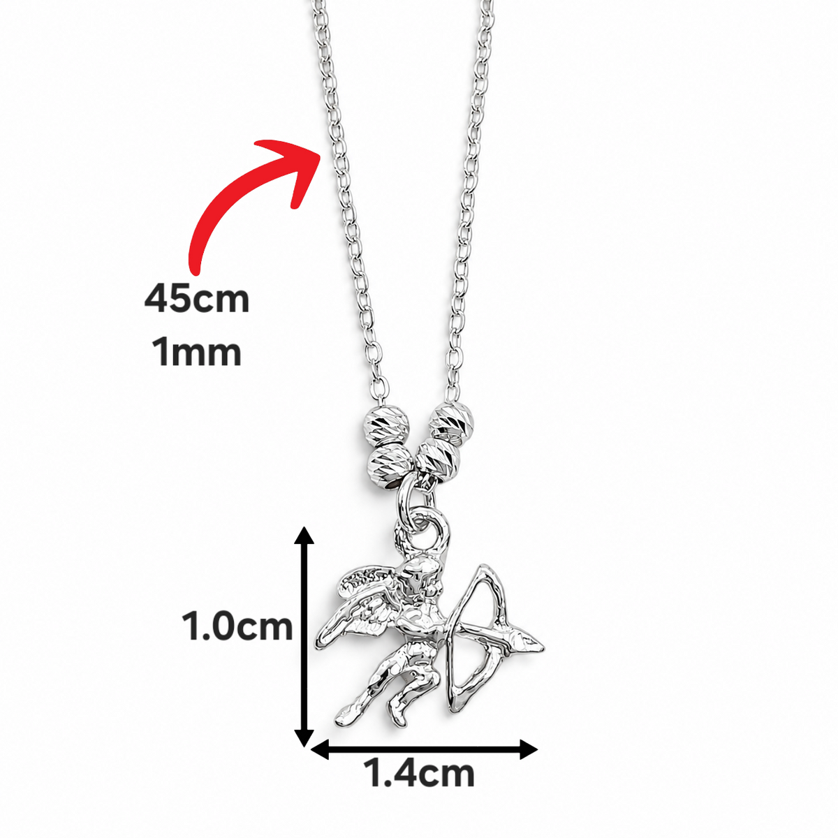 Collar Angel Arco Plata Ley 925