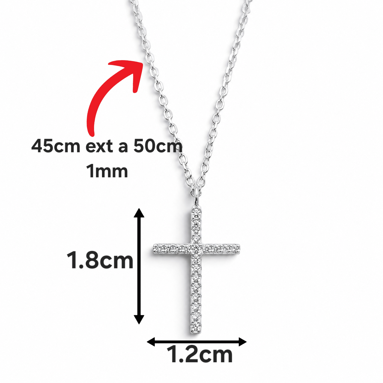 Collar Cruz Plata Ley 925