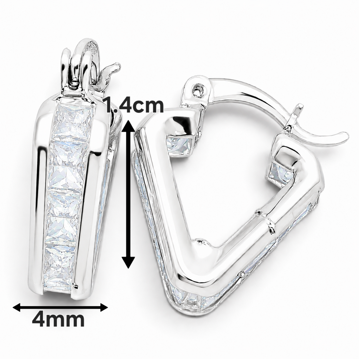 Hugguies Zirconia Triangulo Plata Ley 925